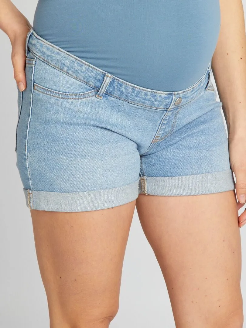 Short vaquero premamá - AZUL
