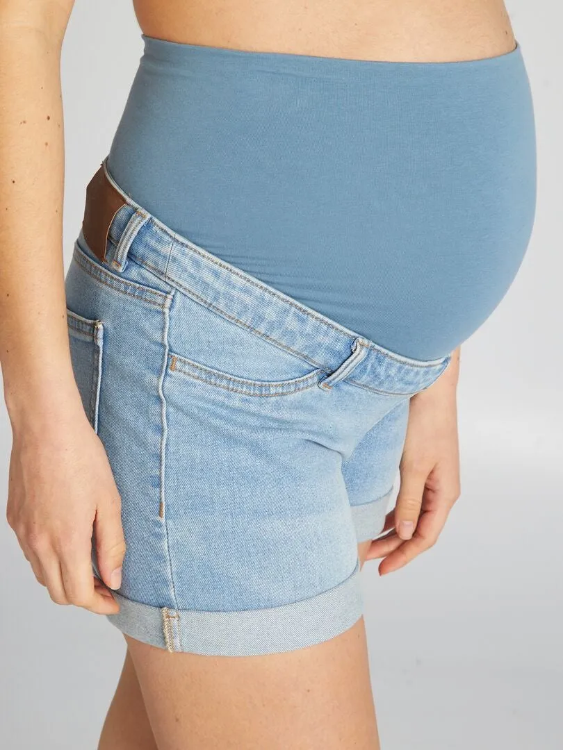 Short vaquero premamá - AZUL